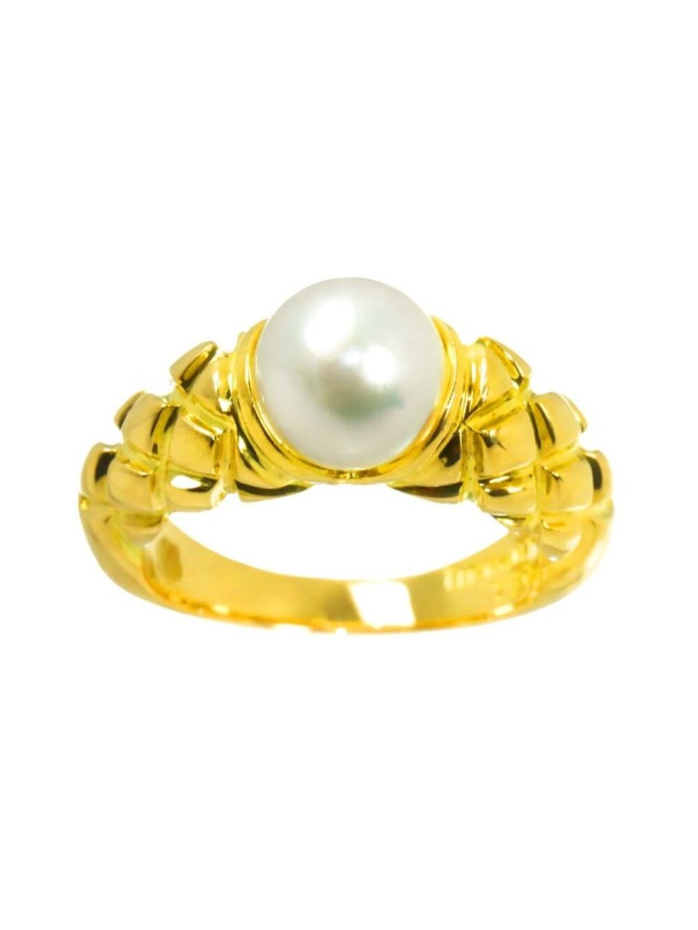 Tiffany & Co Akoya Pearl Ring 18k Yellow Gold - Picture 2 of 9